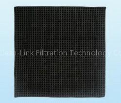 Honeycomb-shaped activated carbon filter mesh