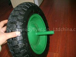 Pneumatic rubber wheel for hand trolely