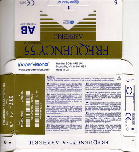 Malaysia Frequency 55 Aspheric Contact Lenses
