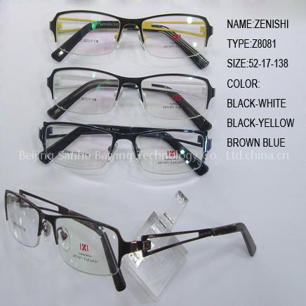Fashion ZENISHI Eyewear frame 5 Colors Alloy Plastic Eyewear glassesframe OEM available min order:1PCS