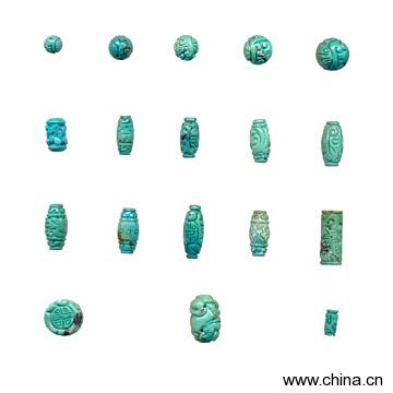 Carved Stabilized Turquoise Bead
