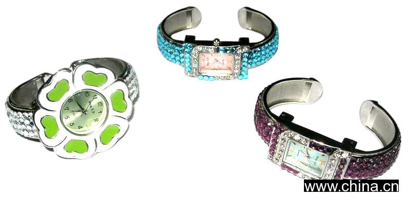 Rhinestone Studded Watch