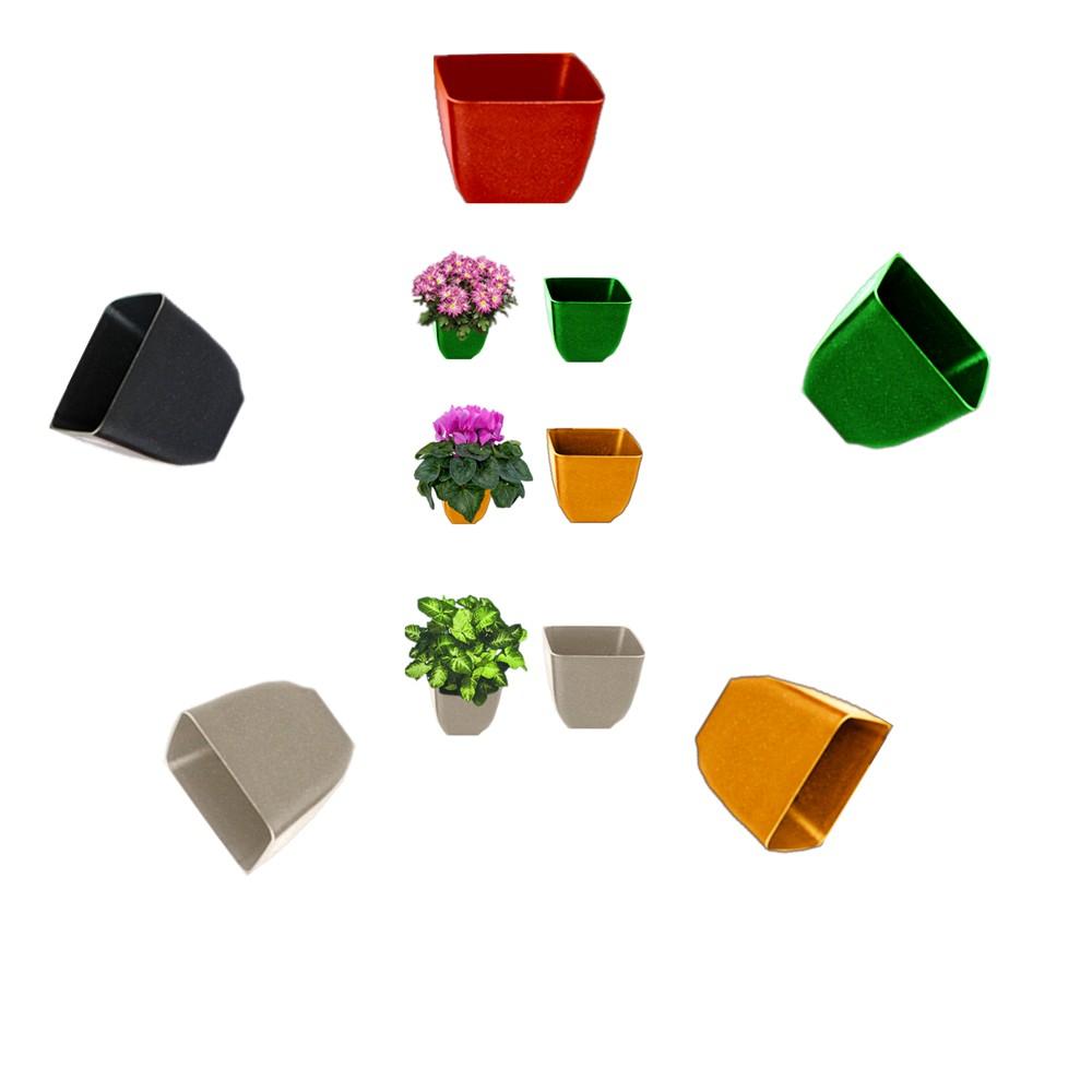 3.4" square flower pot