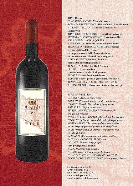 Italy Araldo Red Wine