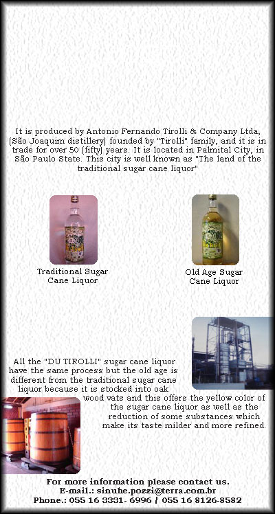 Brazil Sugar Cane Liquor