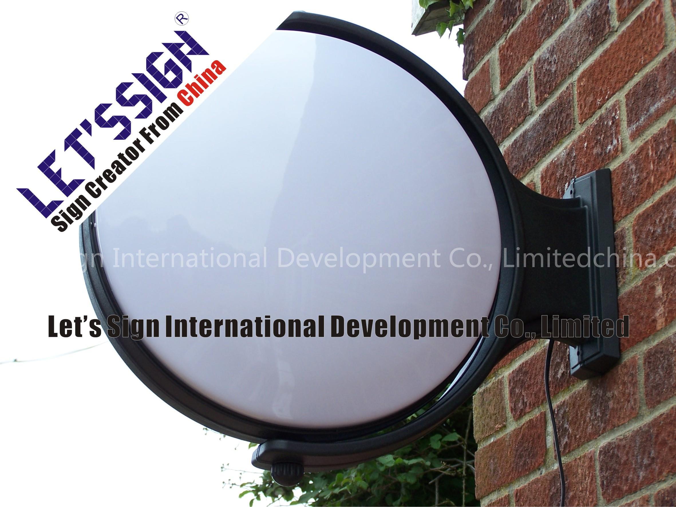 Double Sided Outdoor Round Rotating Light Box