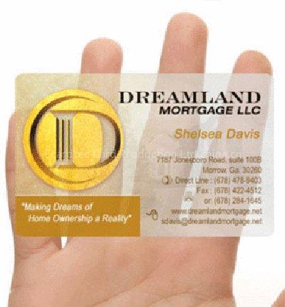 Clear plastic business card