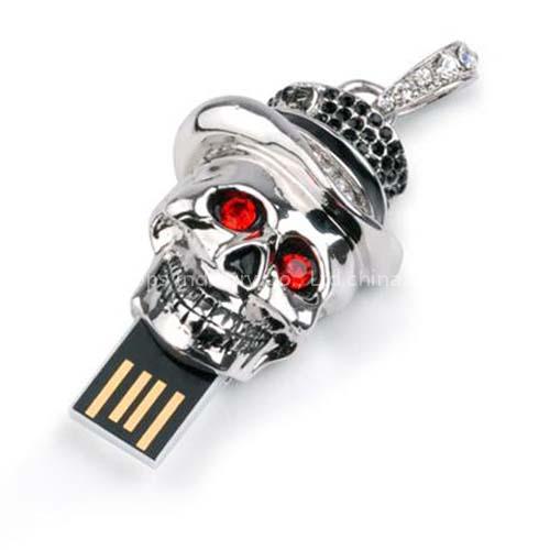 Crystal Skeleton Head Personality USB Flash Drive