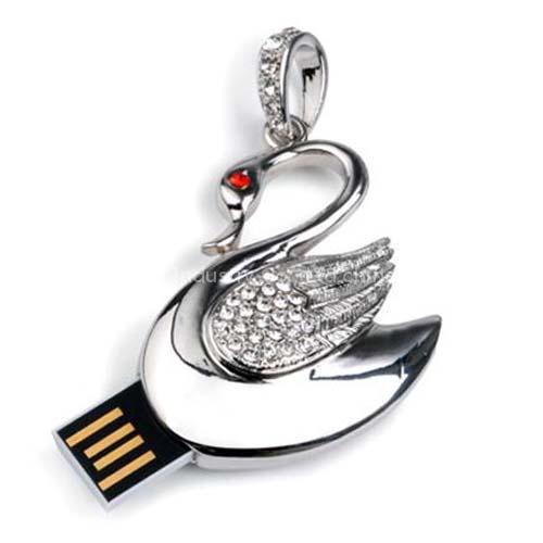 Full Capacity Crystal Swan Gift USB Flash Memory Drive