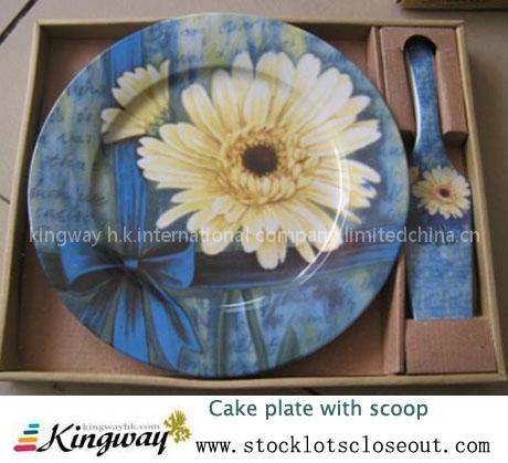 closeout,stocklot,excess,liquidator Cake plate with scoop