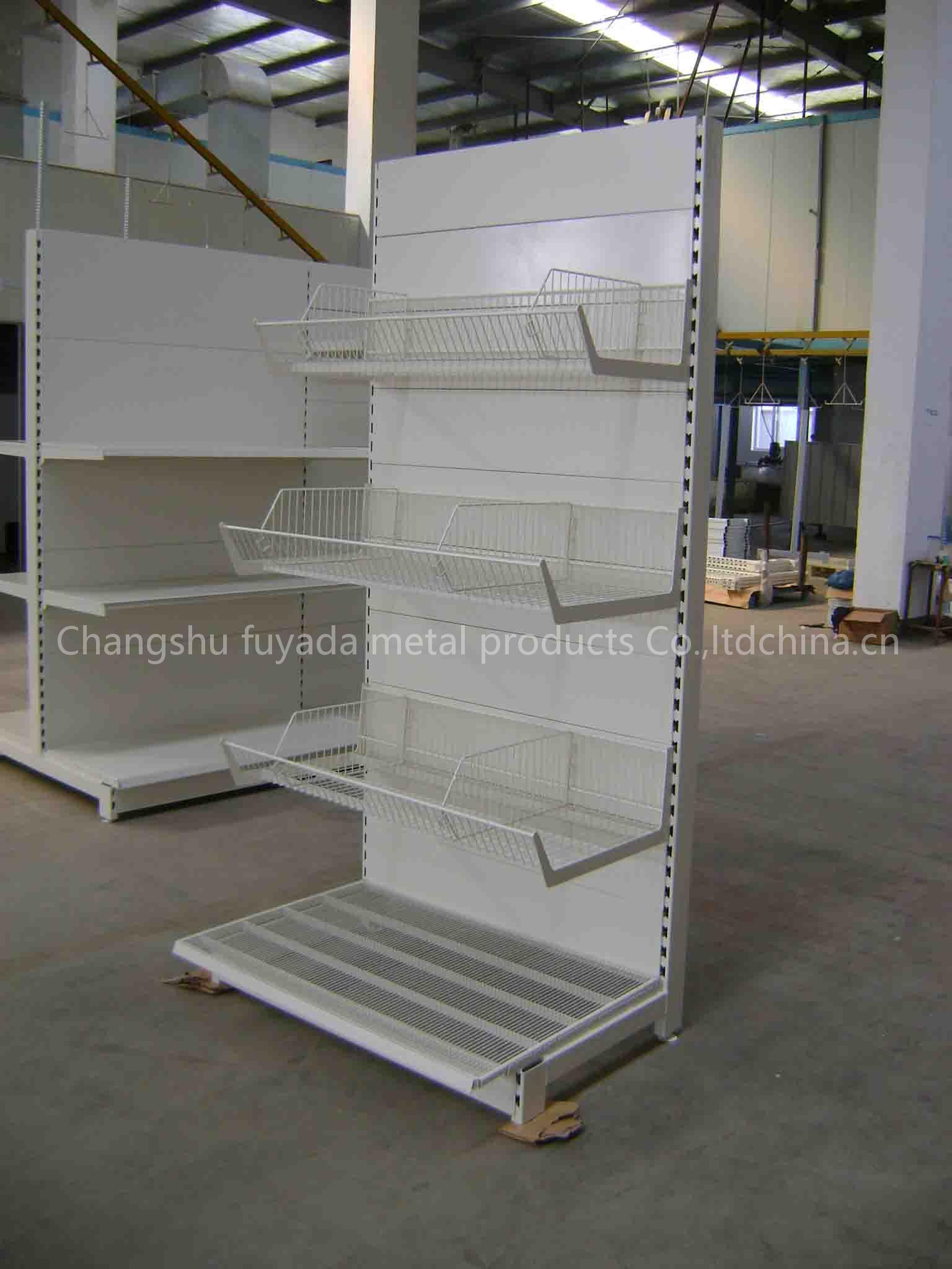 Single sided supermarket shelf